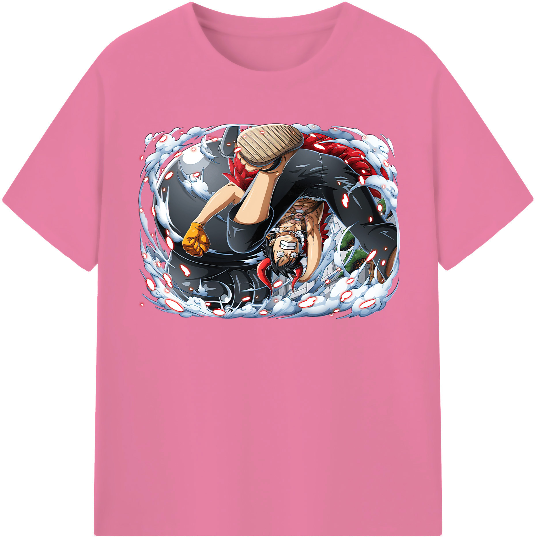 ワンピース モンキー・D・ルフィ ONE PIECE Monkey D. Luffy 綿100％半袖Tシャツ（フロントプリント）